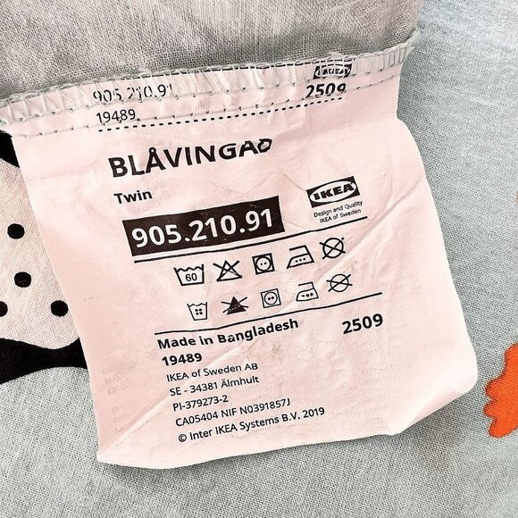 IKEA Blavingad Twin Duvet Cover & Pillowcase Set Penguin Light Turquoise Orange - Picture 16 of 16